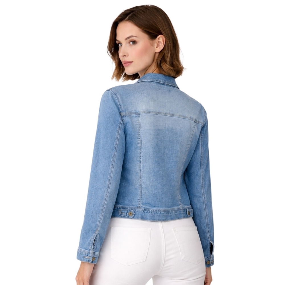 D.Jeans classic fit denim jacket light wash pockets button front sz xl nwt - Picture 3 of 16